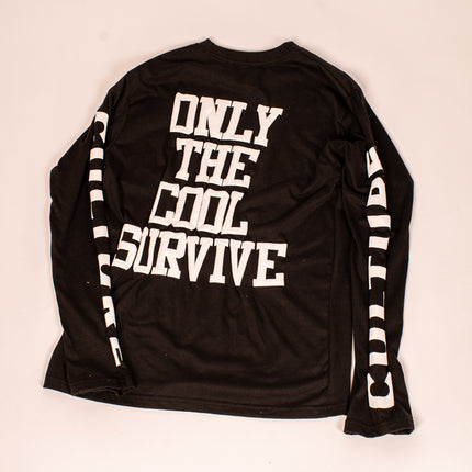 “Only The Cool Survive” Badge Icon Tee Black L/S