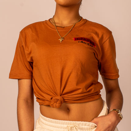 "The Cool Never Die" Badge Tee (Camo & Brown)