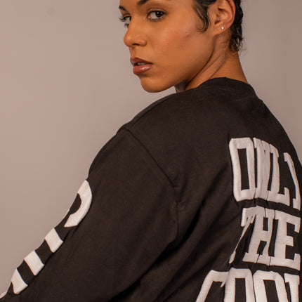 “Only The Cool Survive” Badge Icon Tee Black L/S
