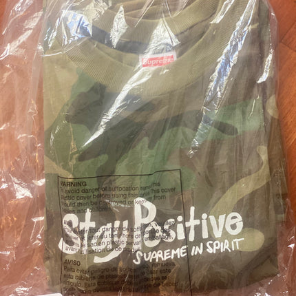 Supreme Stay Positive Tee Woodland Camo
