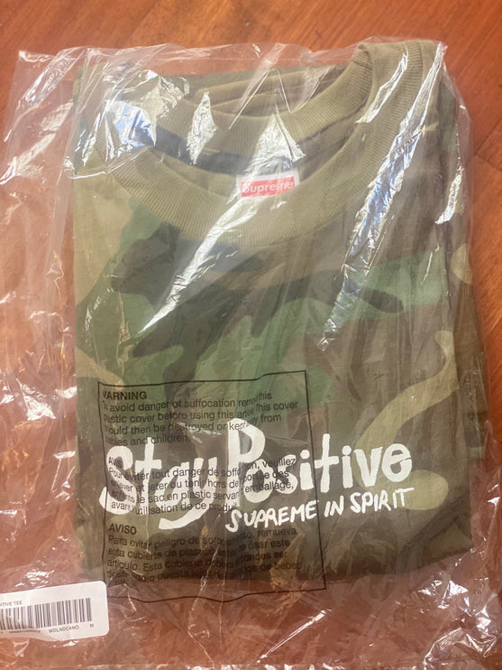 Supreme Stay Positive Tee Woodland Camo