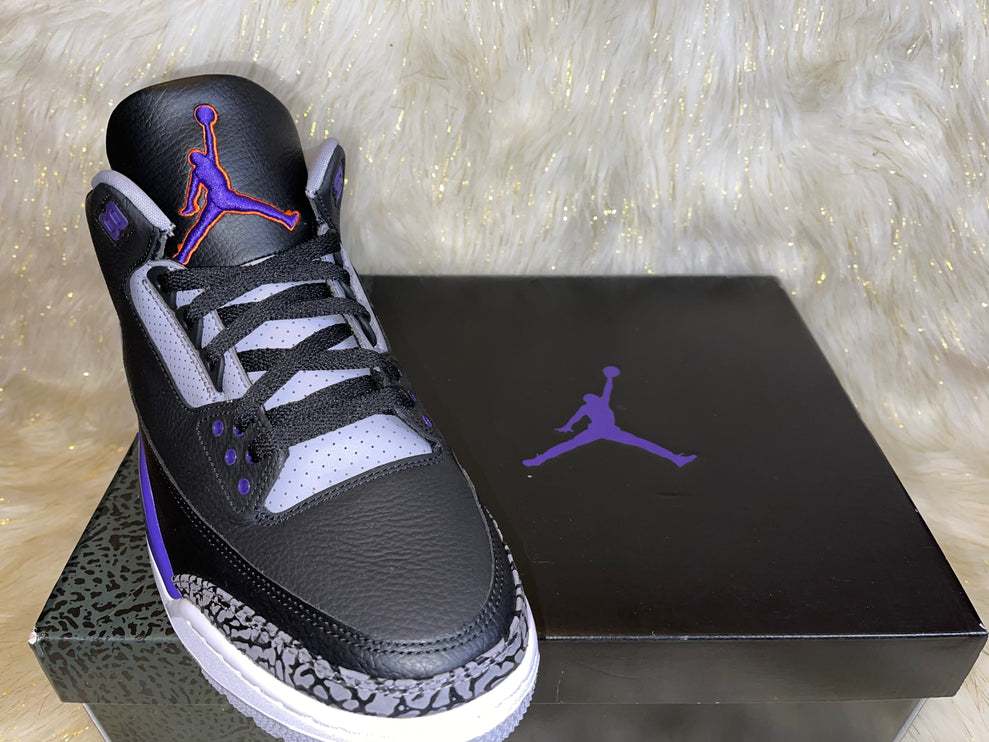 Jordan 3 Retro Black Court Purple