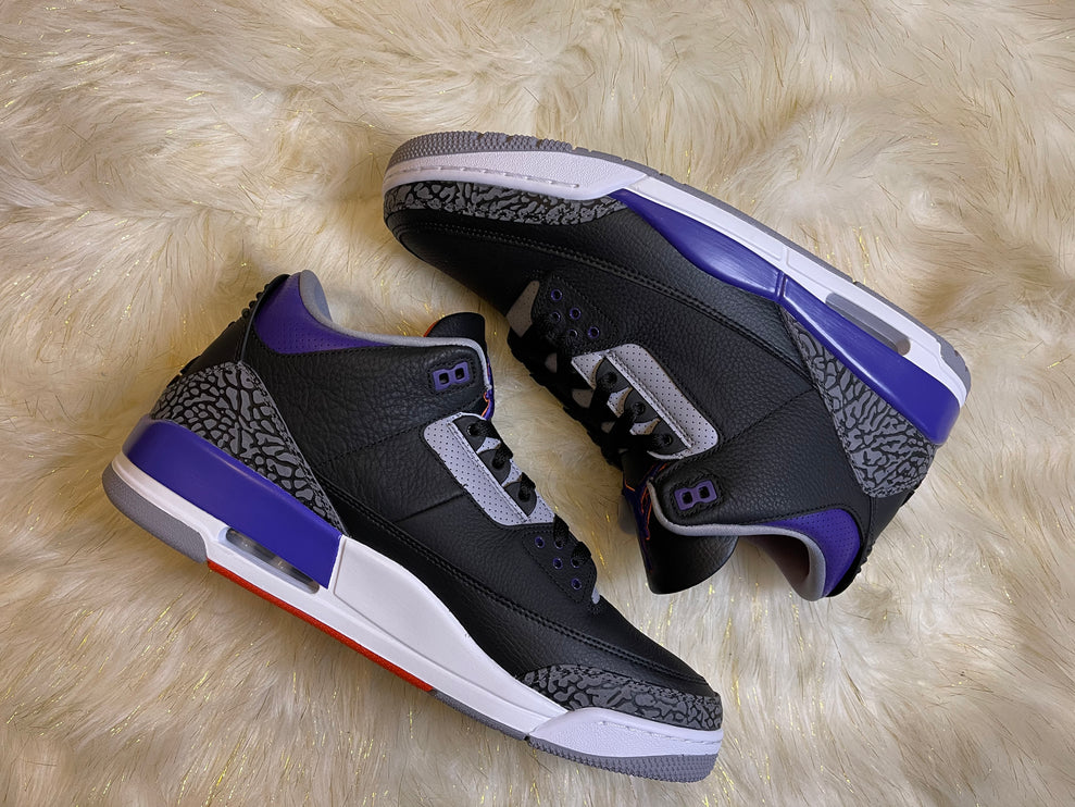 Jordan 3 Retro Black Court Purple