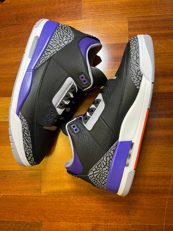 Jordan 3 Retro Black Court Purple