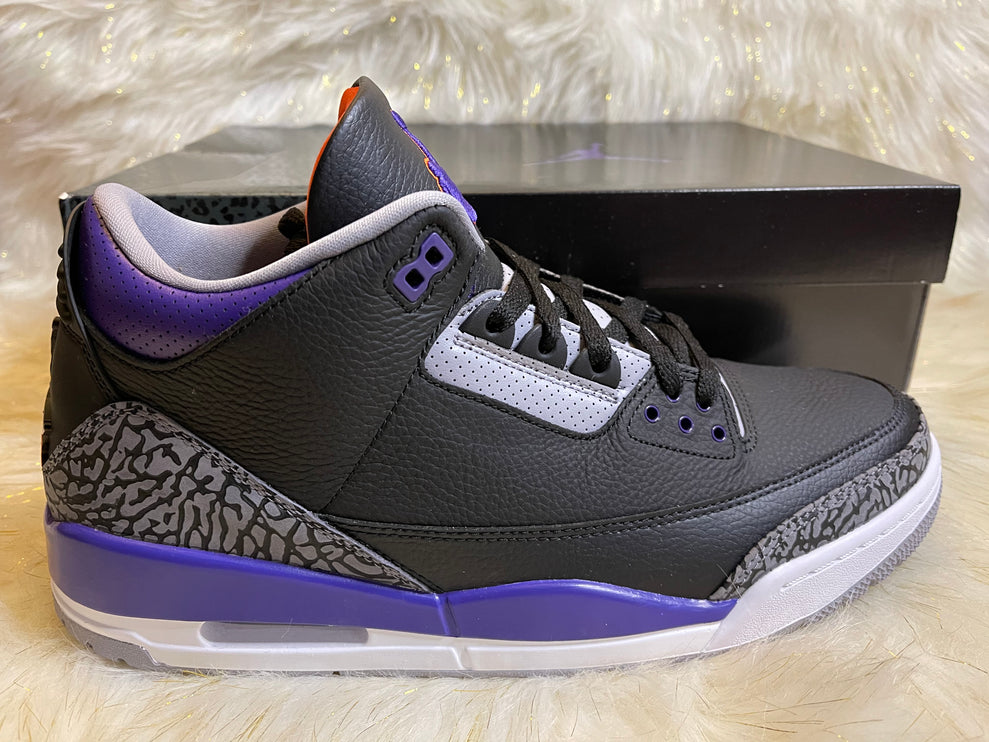Jordan 3 Retro Black Court Purple